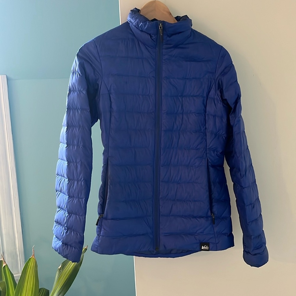 REI XS blue puffer jacket